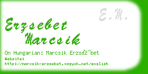 erzsebet marcsik business card